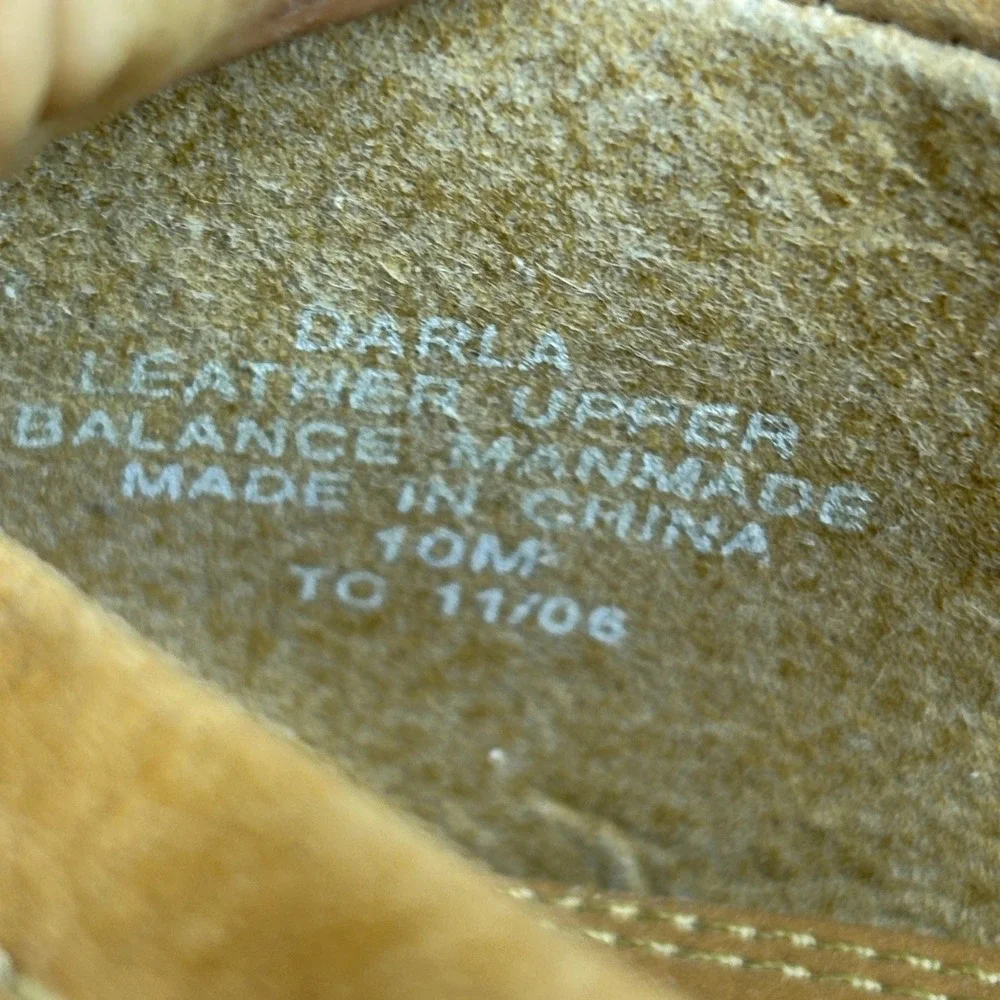 Liz Claiborne Flex Darla‎ Tan Leather Embroidered Square Toe Loafers Womens 10M